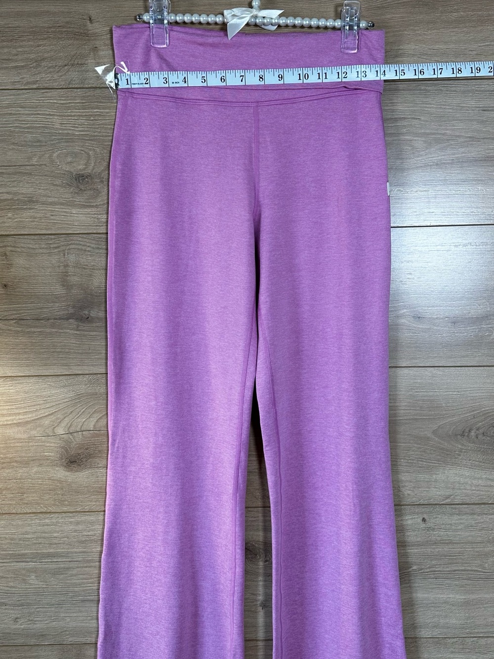 Vuori Pink Halo Foldover Pants Flare High-Rise Yoga Pants - Picture 7 of 9